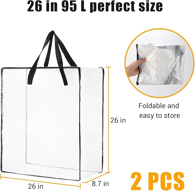 Wreath Storage Bag 2 Packs, 26 Inches 95 L Wreath Storage Container for Home Storage, Storage Bag for Spring Summer Christmas Wreath Decorations or Clothing Blanket Comforters Bed Sheets Pillows