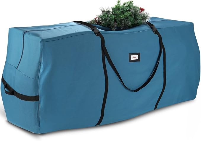 Hearth & Harbor 7.5 ft Christmas Tree Storage Bag - Artificial Christmas Tree Bag with Reinforced Handles, Dual Zipper, Wide Opening - Large Storage Container for Trees and Decorations, 600D Oxford