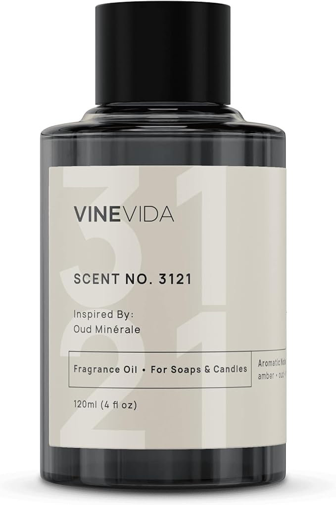 VINEVIDA Scent NO. 3121 Fragrance Oil - 120mL (4oz) - Inspired by: Oud Minérale Fragrance Oil for Candle Making - Made in USA Candle Scents Scents for Soap Making