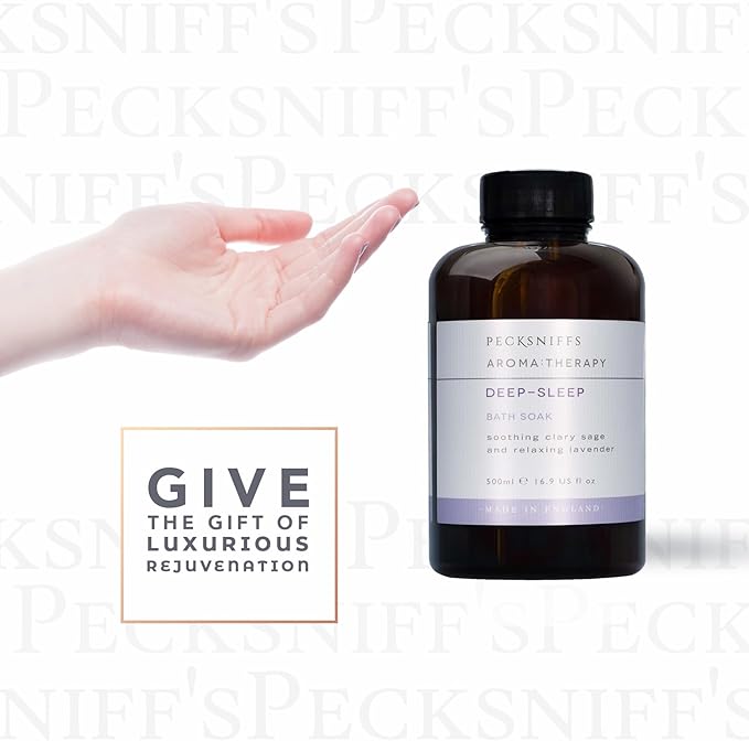 Pecksniff's Aroma:Therapy Deep-Sleep Bath Soak Decanter | 500ml/16.9 Fl Oz