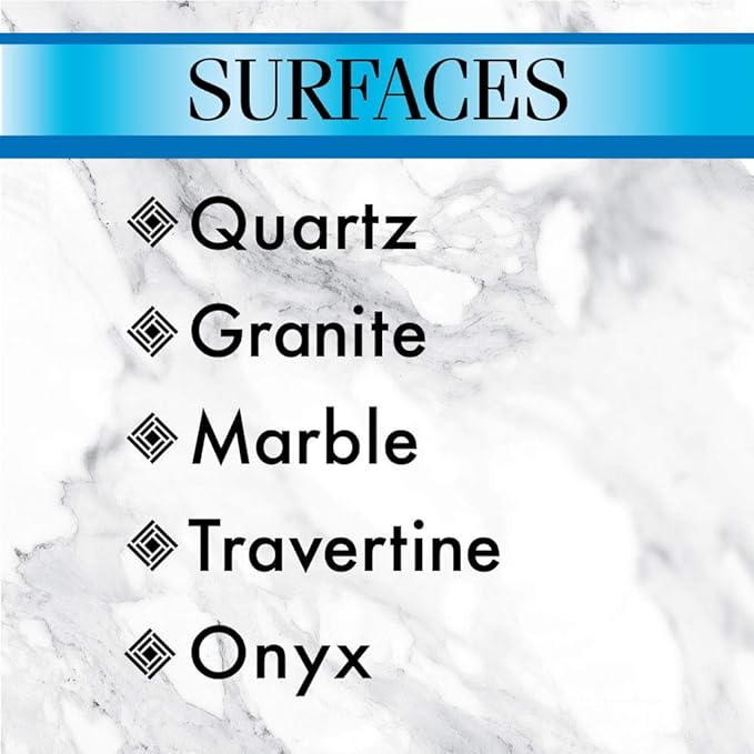 Stone Care International Quartz Cleaner and Polish - 24 Ounce with Microfiber Cloth - Clean and Shine Your Quartz Countertops Islands and Stone Surfaces with UV Protection