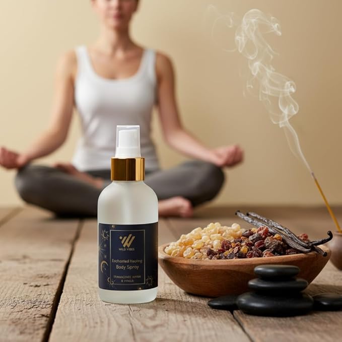 Wild Vibes Enchanted Healing (Frankincense) Body & Room Spray - Aromatherapy for Balance, Cleansing & Meditation with Frankincense Essential Oil. Body, Room & Linen Safe 4oz