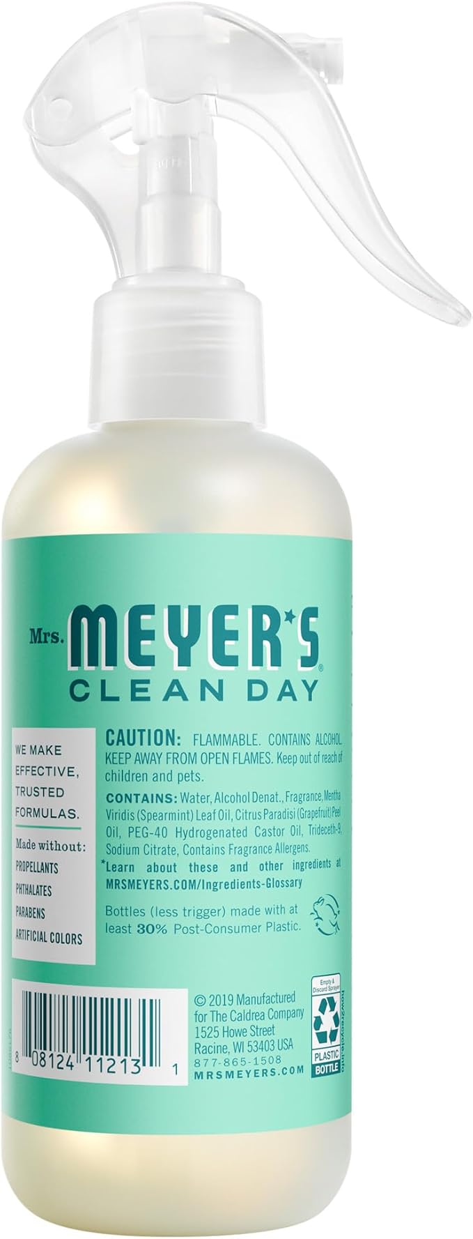 MRS. MEYER'S CLEAN DAY Room and Air Freshener Spray, Non-Aerosol Spray Bottle Infused with Essential Oils, Mint, 8 fl. oz
