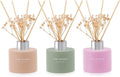 L'odeur Vill 3 Pcsk Reed Diffuser, 4.06 oz(120ml) Linen/Vanilla/Jasmine Lily, Scented Aromatherapy Diffuser with 12 Black Diffuser Sticks, Air Freshener for Home Bedroom Bathroom