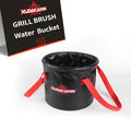 XUDAKAIXIN Grill Brush Collapsible Water Bucket for Grill Cleaning, Camping, and Outdoor Activities (Only Water Bucket No Grill Brush)-Black