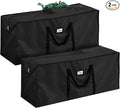 Paterr 2 Pack 7.5 ft Large Christmas Tree Storage Bag, 600d Waterproof Oxford Heavy Duty Artificial Christmas Tree Container Trees Storage Holder Bag Box with Reinforced Handle Dual Zipper(Black)