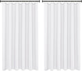 Biscaynebay Fabric Shower Curtain Liner 72x72 Inch-2 Packs White Water Resistant Bathroom Curtains-Hotel Soild Polyester Shower Liners Washable with Magnets