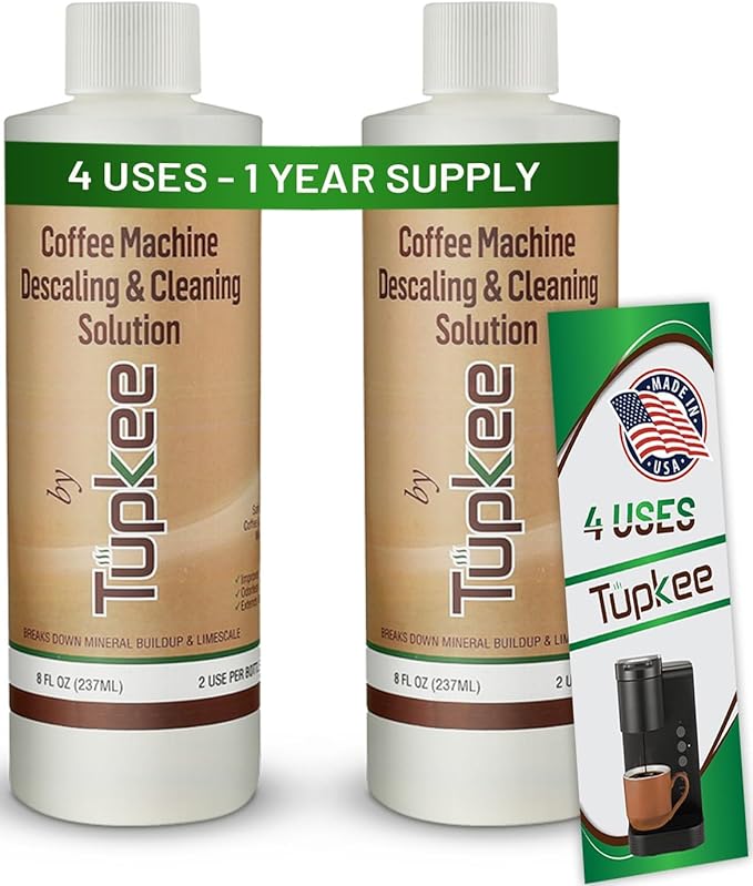 Descaler (2 Pack, 2 Uses Per Bottle) - Made in the USA - Universal Descaling Solution for Keurig, Nespresso, Delonghi and All Single Use Coffee and Espresso Machines