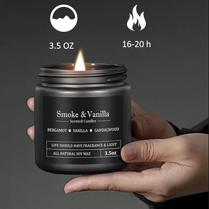 8 Pack Scented Candles for Men, Masculine Candle Gift Set with Smoky & Woody Scents, Soy Wax Aromatherapy Candles for Home, Valentine’s Day Gift for Him, Boyfriend