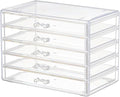 Earring Storage Box Organizer 5 Drawers Jewelry Organizer Acrylic Jewelry Storage Box Holder Compartment Transparent Display Storage Case Gift for Women Girls (5 Grids)