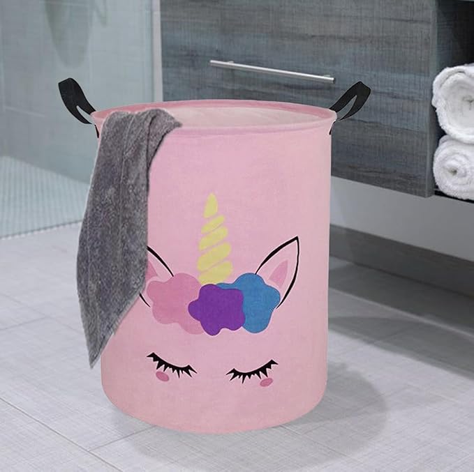 Round Laundry Hamper Storage Basket Laundry Organizer Hamper Storage Bins Clothes Box Nursery Hamper Gift Basket with Handles