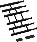 GZOOGHOME 6 Pack Bamboo Drawer Dividers with 12 Inserts, Expandable Adjustable Clothes Drawer Organizers and Storage from 17" to 22" for Kitchen, Bedroom, Dresser, Cosmetics (Black)