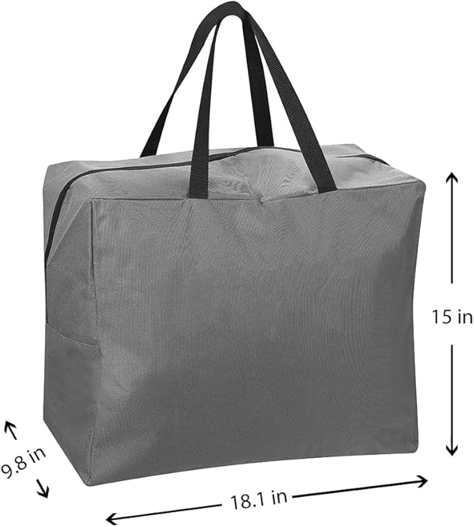 ProPik Holiday Ornaments Accessories Storage Bag Tear-proof Polyester Material 15” X 9.8” X 18.1” With Handles And Full Length Zipper (Gray)
