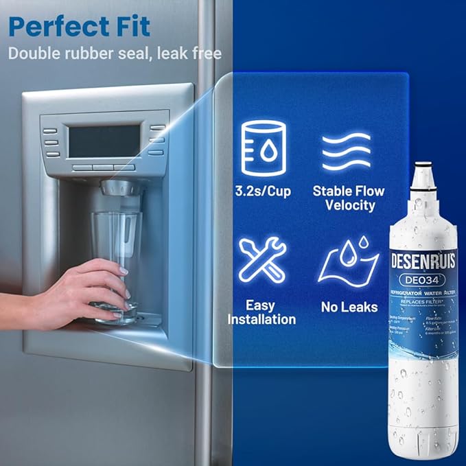 7012333 Compatible with Sub-Zero 7012333 Water Filter, Sub-ZeroUC-151, UC-15I, UC-15IO, UC-15IP, UC-15,UC-151P, Improves the Smell and Taste of Water, Pack of 2, By DESENRUIS