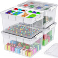 160Qt Plastic Storage Bins with Lids, Clear Latching Organizers Boxes with Removable Trays, Large Portable Storage Containers, for Holiday Ornaments, Home Organization, 4Pack