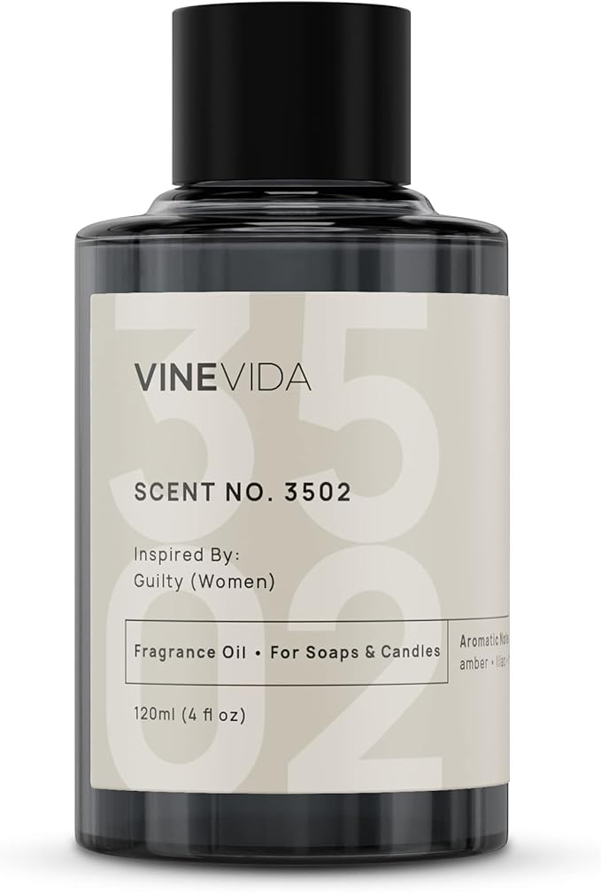 VINEVIDA Scent NO. 3502 Fragrance Oil - 120mL (4oz) - Inspired by: Guilty (Women) Fragrance Oil for Candle Making - Made in USA Candle Scents Scents for Soap Making