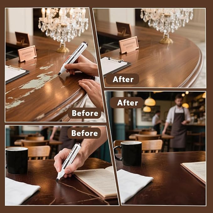 Furniture Floor Scratch Repair Markers and Wax Sticks for Stains, Scratches, Wood Floors, Tables, Desks, Carpenters, Bedposts, Touch Ups, and Cover Ups (Set of 13)