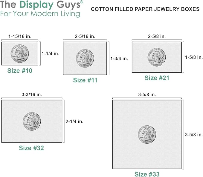 TheDisplayGuys - 25-Pack #75 Cotton Filled Cardboard Paper Jewelry Boxes Gift Case - Pearl Teal (7.1" x 5.2" x 1.3") - for Shipping or Storage