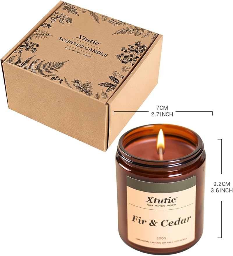 Brown Soy Wax Candle Gift Set - 28oz Large Jar,200-Hour Burn Time,Home Fragrance for Relaxation, Meditation,Gifts for Women, Housewarming, Home Decor