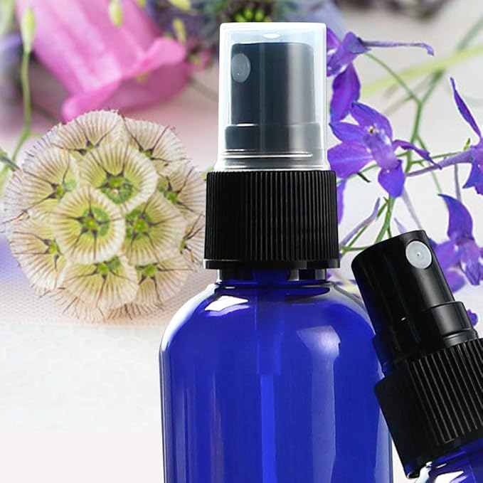 Wedama Spray Bottle, 2 oz Fine Mist Glass Spray Bottles, Little Refillable Liquid Containers for Watering Flowers Cleaning (16 Pack, Blue)