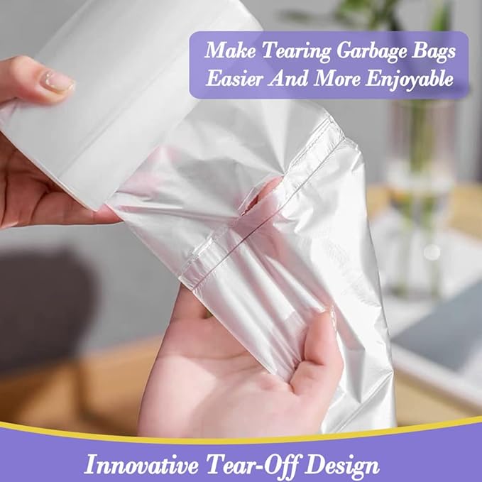 3 Gallon 180pcs Small Multi Trash Bags Strong Garbage Bags, Bathroom Trash Can Bin Liners, Plastic Bags for Office, Waste Basket Liner, Fit 10-13 Liter, 2.6,3,Gal（3M180-6M)