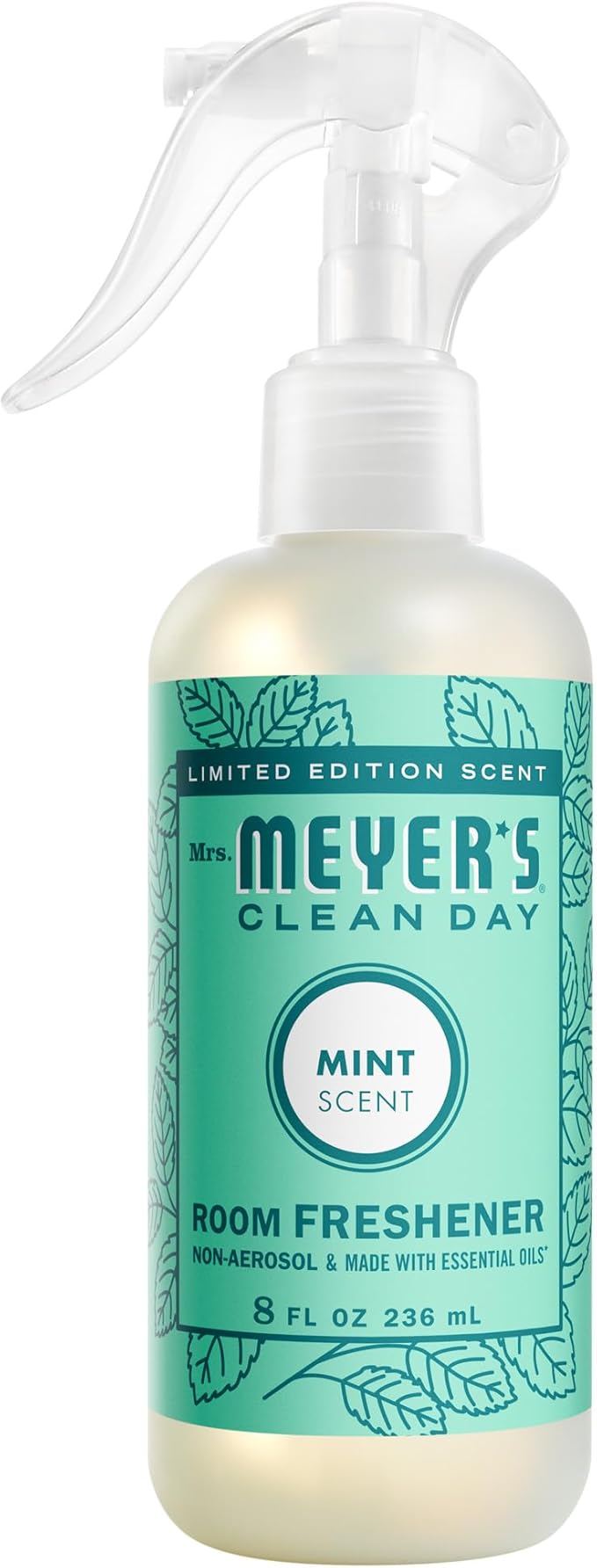 MRS. MEYER'S CLEAN DAY Room and Air Freshener Spray, Non-Aerosol Spray Bottle Infused with Essential Oils, Mint, 8 fl. oz