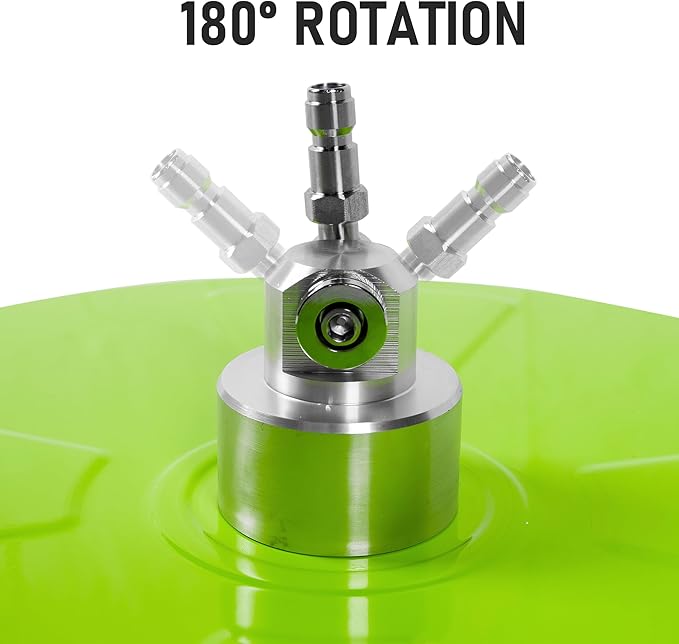 Wexo Palindrog 16" Pressure Washer Surface Cleaner with 4 Wheels, Coated Green Stainless Steel Power Washer Surface Cleaner for Driveway Sidewalk Patio, 1/4" Quick Connector 2 Extension Wand, 4000 PSI