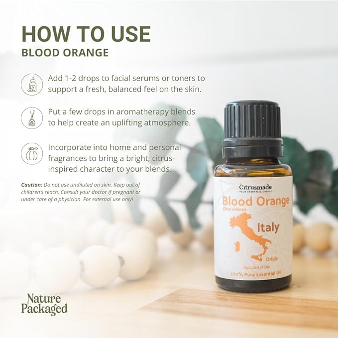 Blood Orange Essential Oil - Direct from Citrusmade in Sicily - Pure Essential Oil for Diffusers and Aromatherapy - Natural Citrus Scent | 100% Pure Therapeutic Grade (2lbs)
