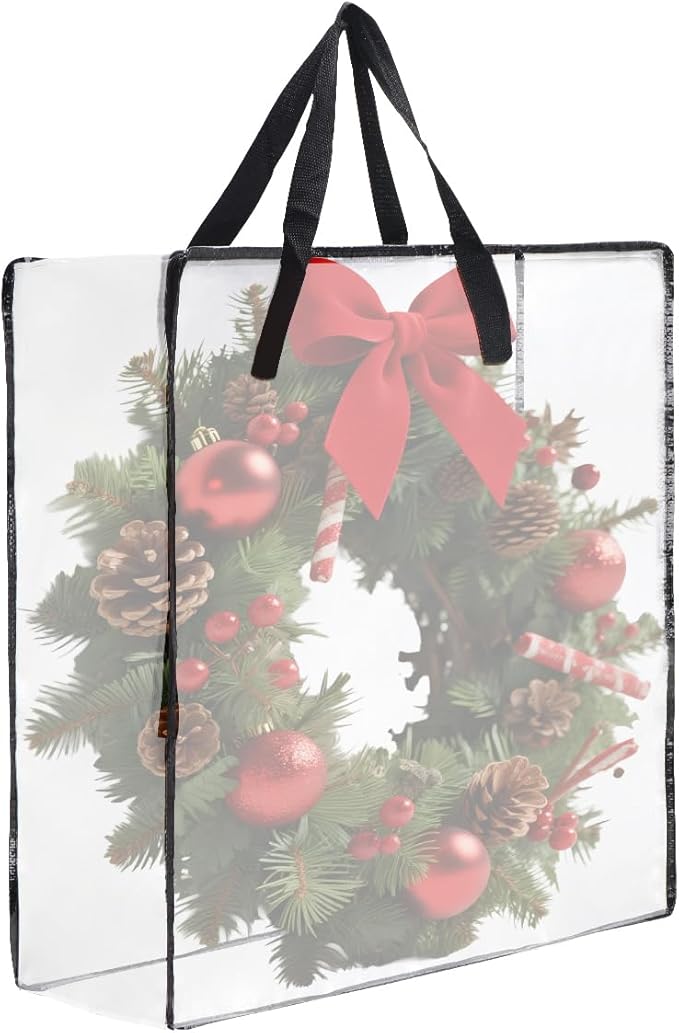 Wreath Storage Bag 1 Pack, 26 Inches 95 L Wreath Storage Container for Home Storage, Storage Bag for Spring Summer Christmas Wreath Decorations or Clothing Blanket Comforters Bed Sheets Pillows