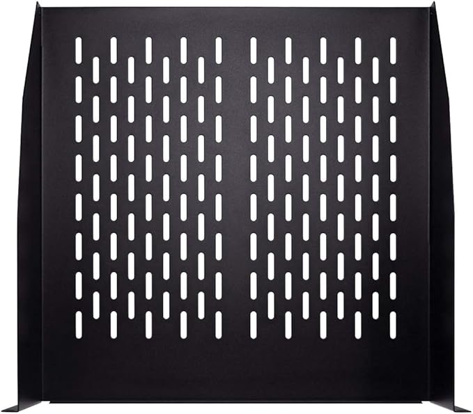 Navepoint 2U 19-Inch Universal Vented Rack Mount Cantilever Server Cabinet Shelf 18-Inches Deep with Lip Black