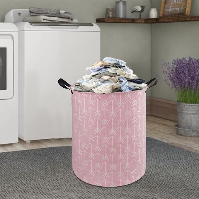 Round Laundry Hamper Storage Basket Laundry Organizer Hamper Storage Bins Clothes Box Nursery Hamper Gift Basket with Handles