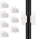 8PCS Broom Holder Wall Mount, Self Adhesive No Drilling Anti-Slip Mop and Broom Holder Organizer Hanger Wall Mount, Broom Gripper and Mop Holder Wall Mounted for Home Garden Garage Storage