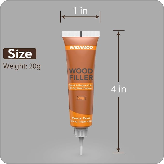NADAMOO Wood Furniture Repair Kit Wood Filler Scratch Repair Furniture Touch Up Kit Cover Surface Scratch for Wooden Floor Table Door Cabinet Veneer, 12 Dark Color Kit Black White Gray Oak