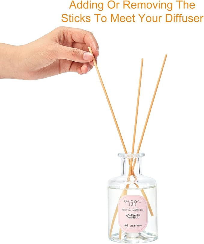 Chloefu Lan Flowers Reéd Diffuser for Girls Room Decor, 6.7oz with 9 Sticks, Jasmine Blossom Scent Diffusers for Home, Scentsy Home Fragrance, Scented Oils, Home & Bathroom Décor