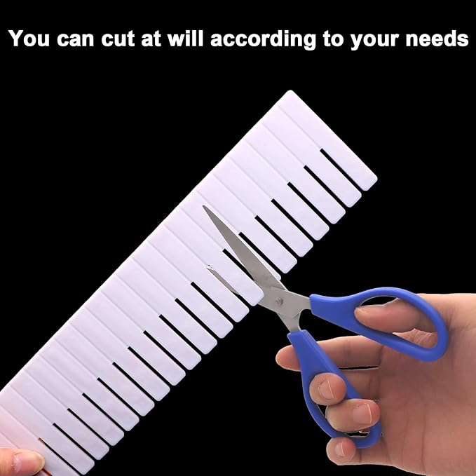 12Pcs Adjustable Drawer Dividers 0.1Inch Thickness DIY Grid Dividers 40x7cm Plastic Organizer Separator for Socks Underwear Makeup Cosmetic Clothes