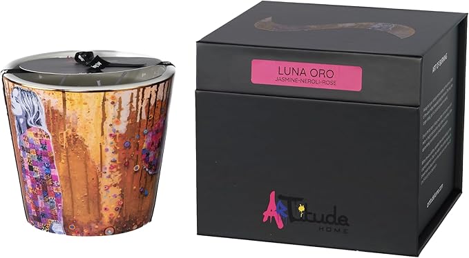 Scented Candle | Eco-Friendly Soy Blend Wax | Luxury Candles | Perfect for Gifting | Perfect for Home Décor | 14oz | 10cm Tall | Approx Burn Time - 80 Hours (Luna Oro, 10cm)