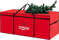 Small Christmas Tree Storage Bag 4Ft/5Ft Heavy Duty Reusable 600D Oxford Fabric Moistureproof Dustproof Christmas Tree Bag for Short Artificial Christmas Tree(39" X 12" X 24", Red)