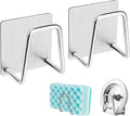 NEXCURIO Adhesive Sponge Holder Sink Caddy for Kitchen Accessories - SUS304 Stainless Steel Rust Proof Waterproof, Quick Drying (2 Pack)