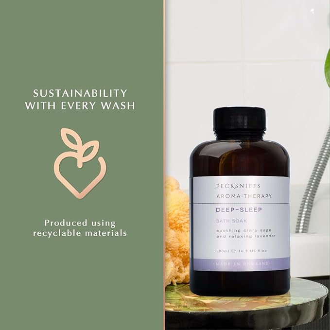 Pecksniff's Aroma:Therapy Deep-Sleep Bath Soak Decanter | 500ml/16.9 Fl Oz