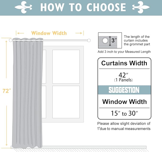 ChrisDowa Blackout Curtains 72 inches Long for Bedroom - Grommet Thermal Insulated Room Darkening Curtains for Living Room (1 Panel, Black, 42 x 72 Inch)