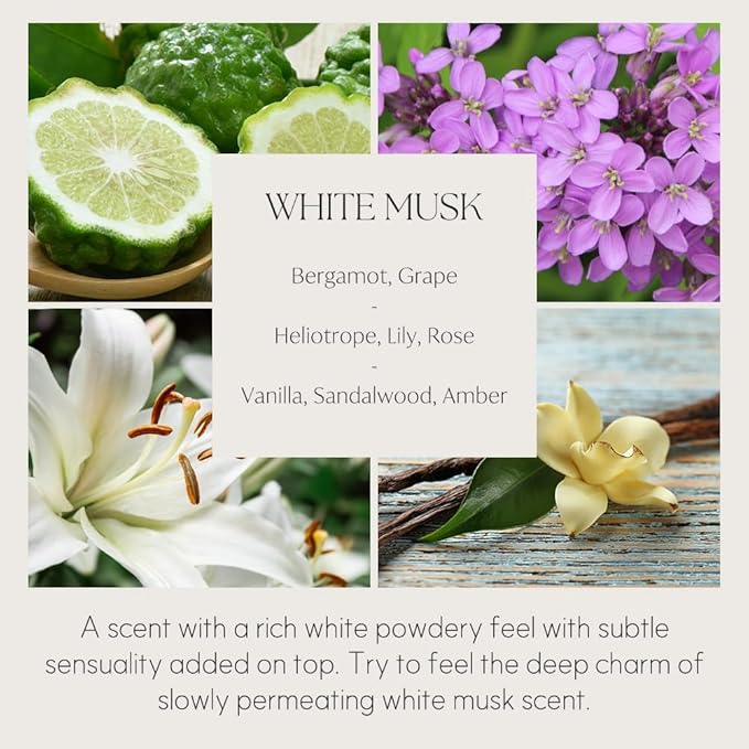 396 st. Reed Diffuser, White Musk, 200ml(6.7oz) / Reed Diffuser Sets, Home Fragrance, Scented Oils, Home & Bathroom Décor