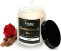 Scented Soy Candles, 7oz in White Frosted Jar - 50-Hour Burn Time, Aromatherapy Candle for Home Decor, Cozy Gifts for Any Occasion,Ideal Gifts for Women(Sandalwood Rose)