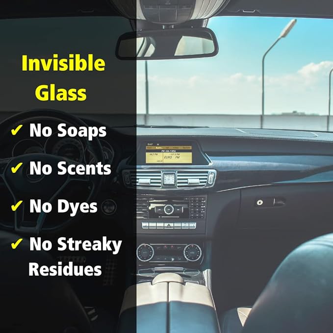 Invisible Glass 92164-4PK Premium Glass Cleaner Spray for Car Windshields and Windows, Automotive and Home Window Cleaner, Streak-Free, Ammonia-Free, Tint-Safe – 22 fl oz (Pack of 4)