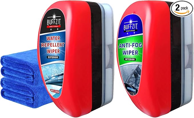 Anti Fog & Water Repellent for Car Windshield with Defogger Hydrophobic Coating Anti Fog Treatment Rain Repellent for Long Lasting Clear Vision on Windows, Mirrors, Glass, Shower Door Pack of 2