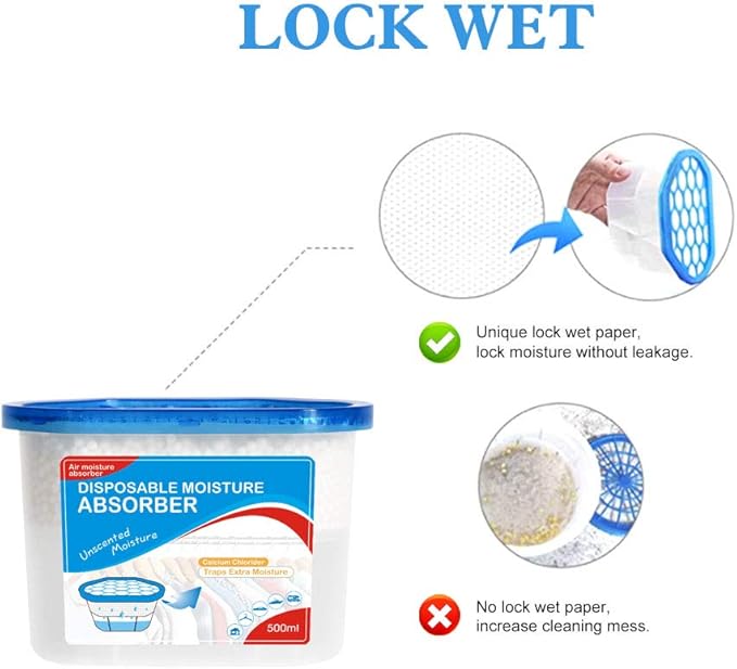 CANAGER Fragrance Free Moisture Absorber Box,Odor Eliminator and Dehumidifier Boxes for Closet,Bedroom,Kitchen,Bathroom-6 Packs,Cups - Traps Moisture for Fresher, Cleaner Air