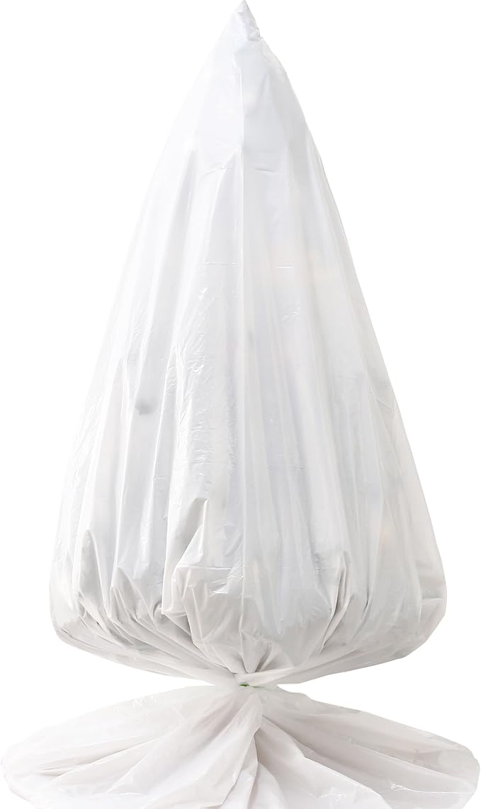 Jumbo Christmas Tree Removal Bag, White Extra Large 6ft Width x 9ft Tall Christmas Tree Disposal Bag Waterproof for Upright Storage