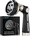 ESOW Garden Hose Nozzle Sprayer, 100% Heavy Duty Metal Water Hose Nozzle with 8 Different Spray Patterns, High Pressure Hand Sprayer for Watering Plant & Lawn, Washing Car & Pet