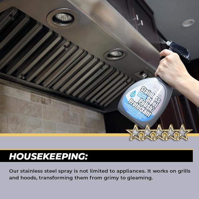 Flitz Stainless Steel Polish Protectant - 32oz Bottle, USA-Made Ceramic Coating for Stainless Steel Appliances, Repels Fingerprints & Water Spots - Aluminum & Chrome Polish & Protectant (1 Pack)