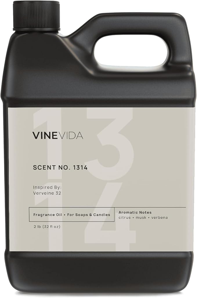 VINEVIDA Scent NO. 1314 Fragrance Oil - 32oz (2lbs) - Inspired by: Verveine 32 Fragrance Oil for Candle Making - Made in USA Candle Scents Scents for Soap Making