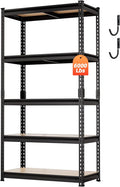 DYNALOAD 6000 Lbs Heavy Duty Garage Shelving, 5-Tier Adjustable Metal Storage Shelves, Boltless Steel Utility Rack for Garage Basement Warehouse, 36" W x 18" D x 72" H